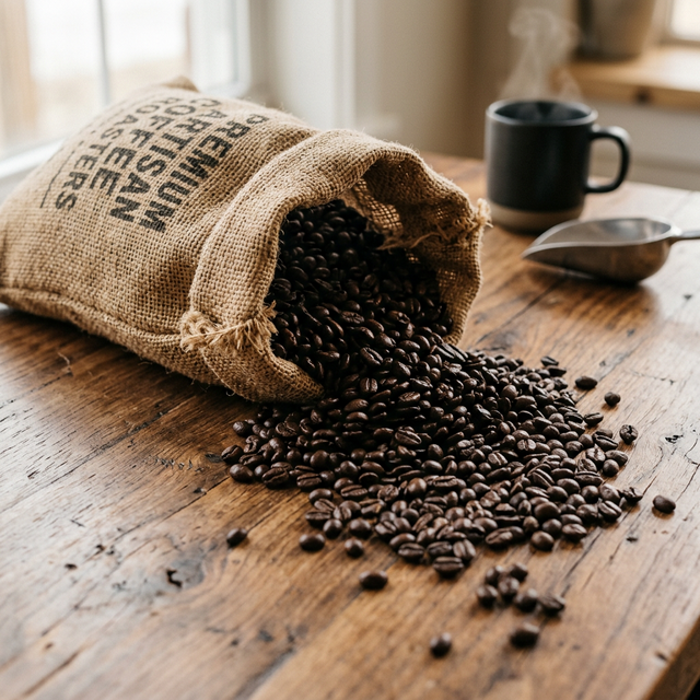 Kaffebønner og udstyr